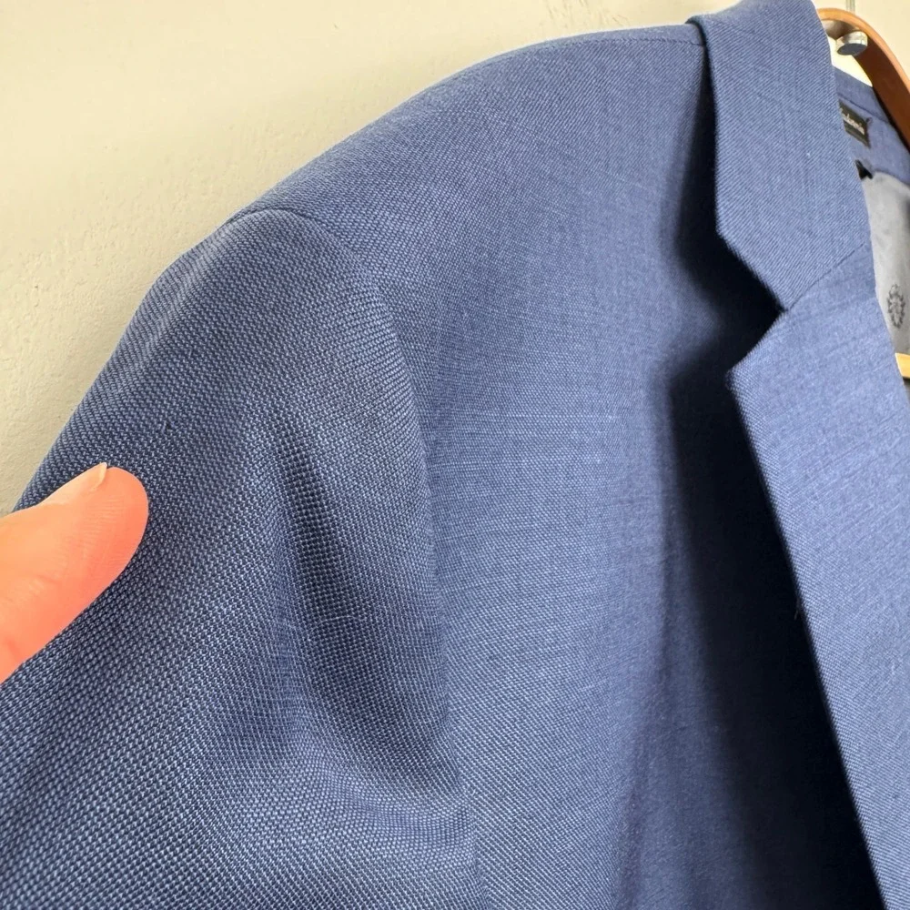 Lauren Ralph Lauren Mens 52R Blue 100% Wool Natural Stretch Blazer Sport Coat